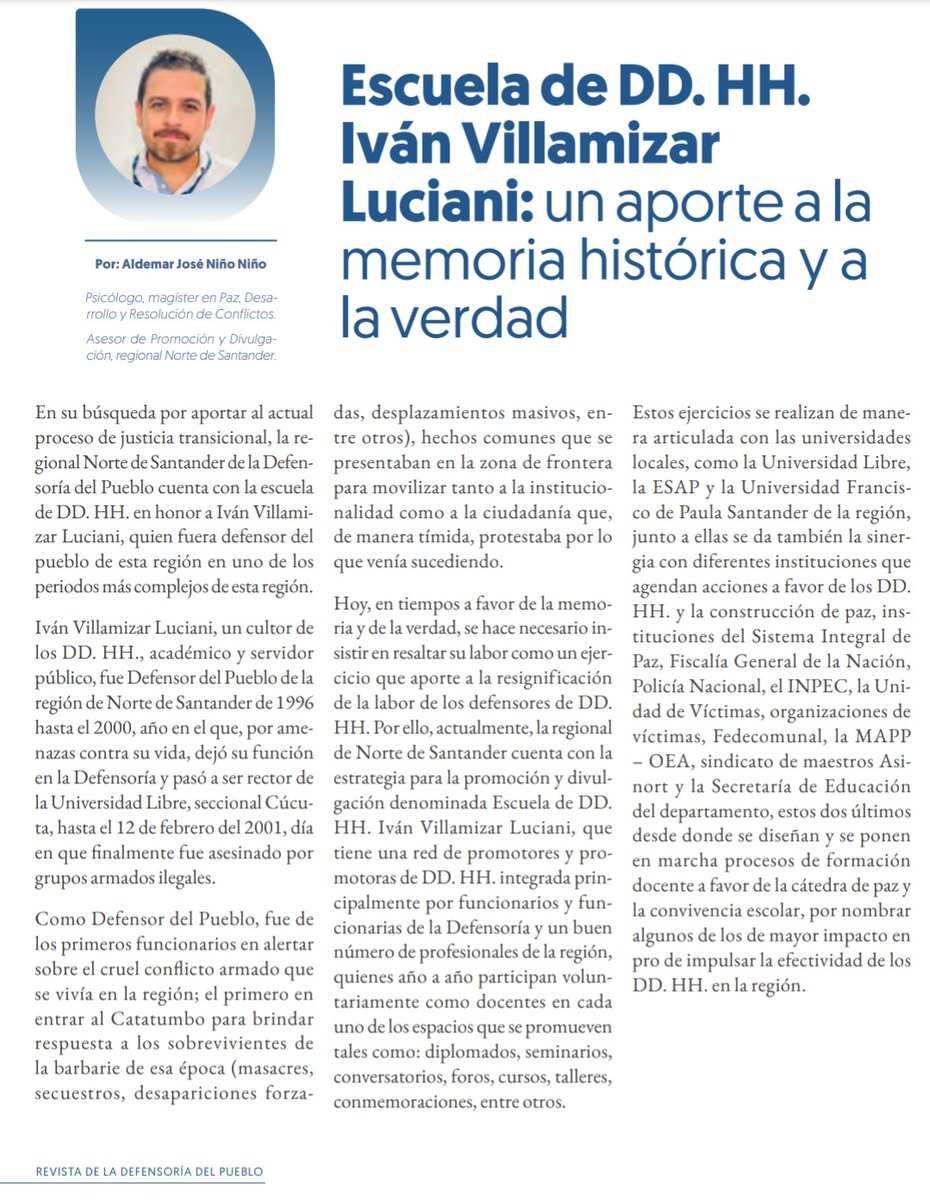 aldenino1980's tweet photo. Revista #TusDerechos #EscuelaDeDDHHIvánVillamizarLuciani 🏳️ https://t.co/BnOO7eU7zj