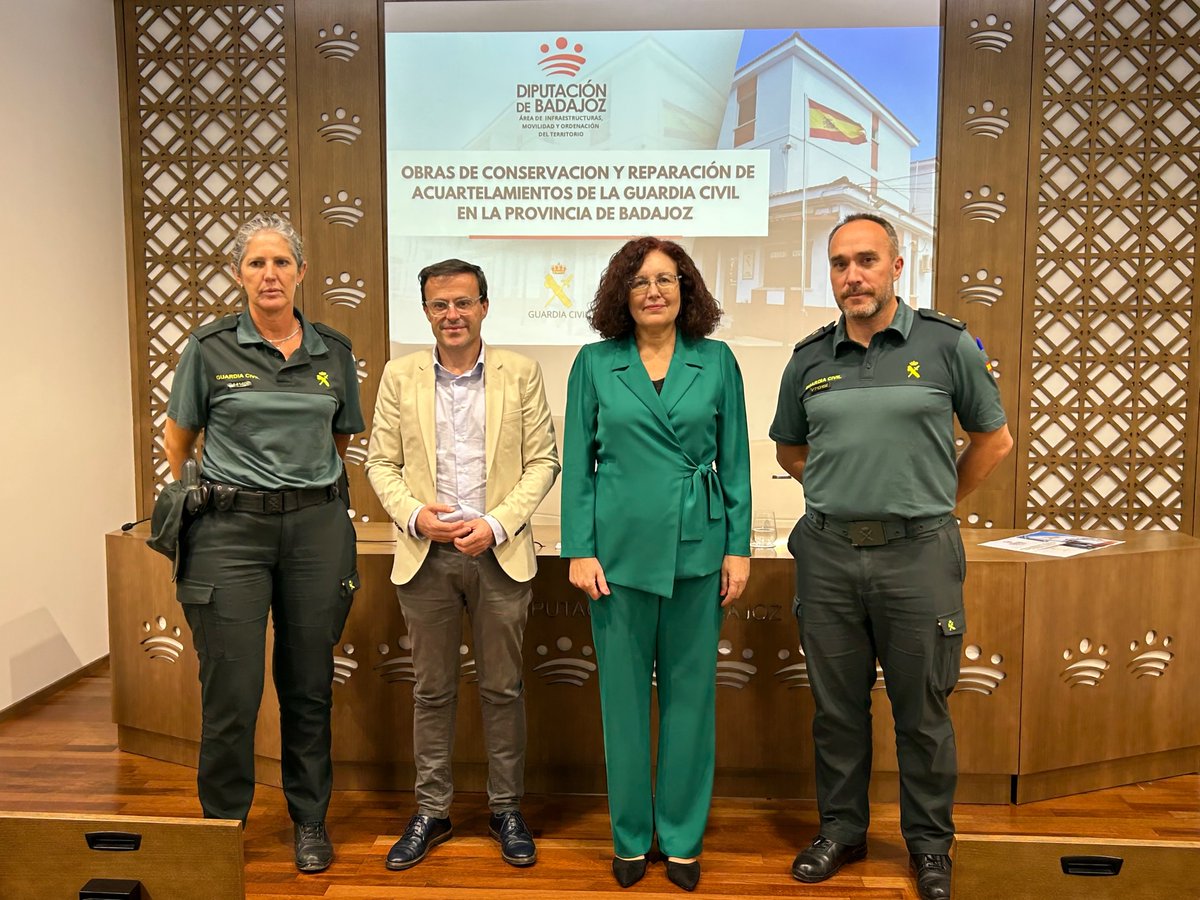 Diputación de Badajoz (@dipdebadajoz) on Twitter photo 🏛️ #DipBdjz aporta 175 000 € para la mejora de los cuarteles de la <a href="/guardiacivil/">Guardia Civil</a> en Granja de Torrehermosa y Valdecaballeros. Lo ha contado el pdte @magallardovva.
Desde 2018 se han invertido 710 000 € en distintas obras.
➕ℹ️ acortar.link/tygQGd
🌐 #ODS8 #ODS17 🏛️ #DipBdjz aporta 175 000 € para la mejora de los cuarteles de la <a href="/guardiacivil/">Guardia Civil</a> en Granja de Torrehermosa y Valdecaballeros. Lo ha contado el pdte @magallardovva.
Desde 2018 se han invertido 710 000 € en distintas obras.
➕ℹ️ acortar.link/tygQGd
🌐 #ODS8 #ODS17