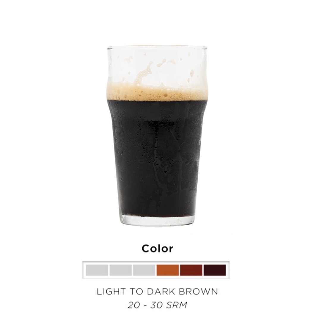 cicerone's tweet photo. Typically light to dark brown in color.  The aroma is a blend of biscuit and toasty malts with notes of chocolate, caramel, and nuts, with subtle fruity esters and possibly a hint of diacetyl. The hop presence is generally mild, providing a touch of earthy or floral character. https://t.co/EC3ACu0Suj