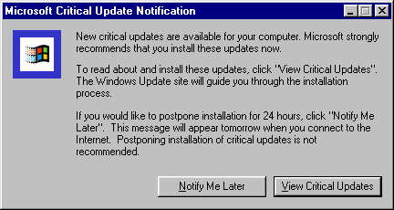itsolutionindia's tweet photo. Did you know that #WindowsUpdate's #automaticupdate service was named Critical Update Notification Tool at first? 
The #CUNt service was replaced with the much-more adequately named Automatic Update with the launch of #WindowsME. https://t.co/TkMHeisCao