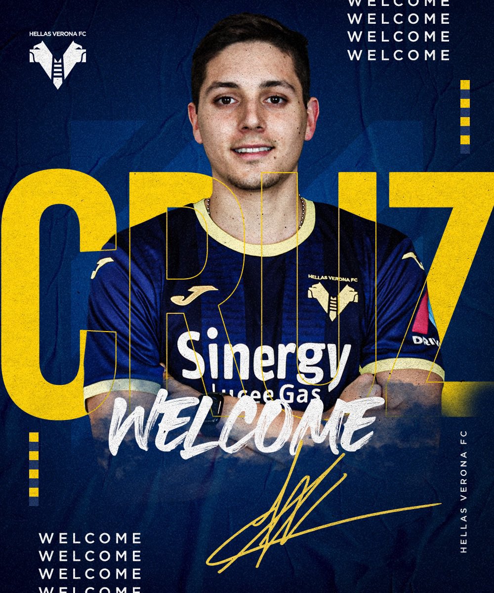 HellasVeronaFC's tweet photo. Juan Manuel es del Verona 🍹🇦🇷🔥💛💙

#WelcomeToVerona #Cruz #HVFC https://t.co/Xh8q47WiA3