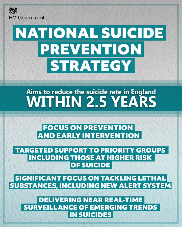 tasfund's tweet photo. π Big news! #TASFund support the new National Suicide Prevention Strategy π
Focused on reducing suicide rates in 5 years, improving self-harm support, and aiding those bereaved by suicide, it aligns perfectly with our mission in #Tameside. (1/2) https://t.co/tM60PSFXOn