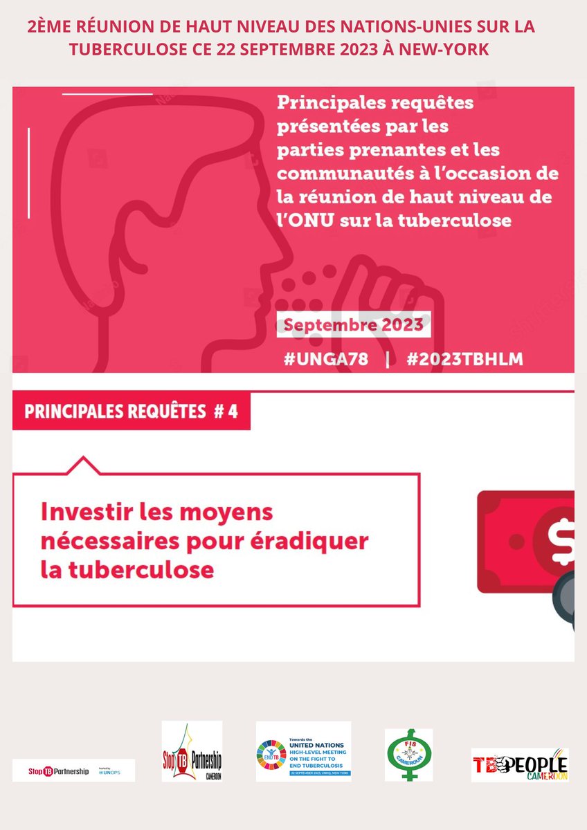 La tuberculose peut être éradiquer définitivement. C'est une question de moyens. La communauté internationale doit d'avantage se mobiliser #UNGA78 #2023TBHLM