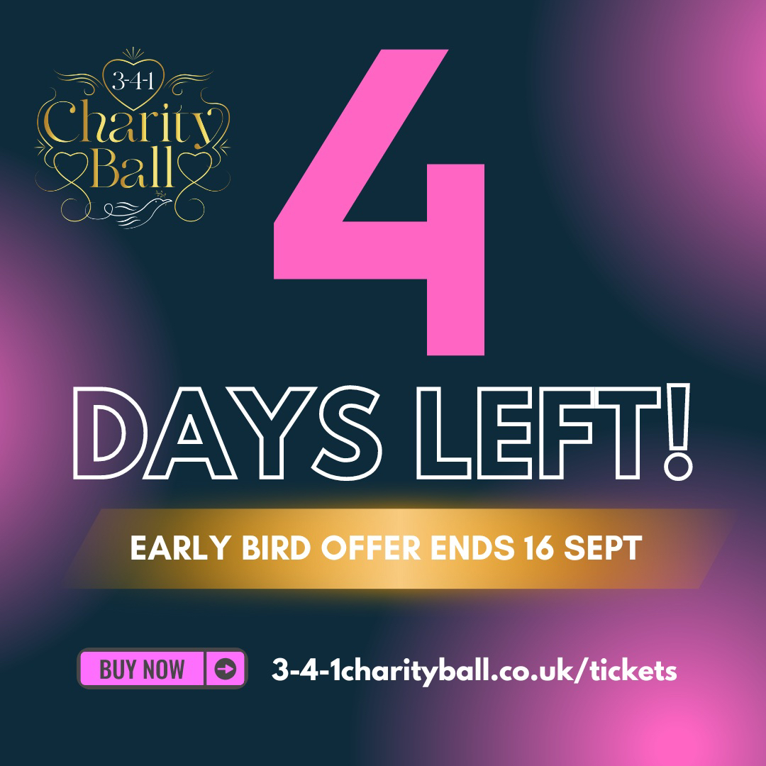 341charityball's tweet photo. Only 4 days left to snag those early bird tickets for the 3-4-1 Charity Ball. 🎉 Secure your spot now and save big! What you waiting for? 👀 #CharityBall2023 #EarlyBirdCountdown https://t.co/pX0aps5O4K