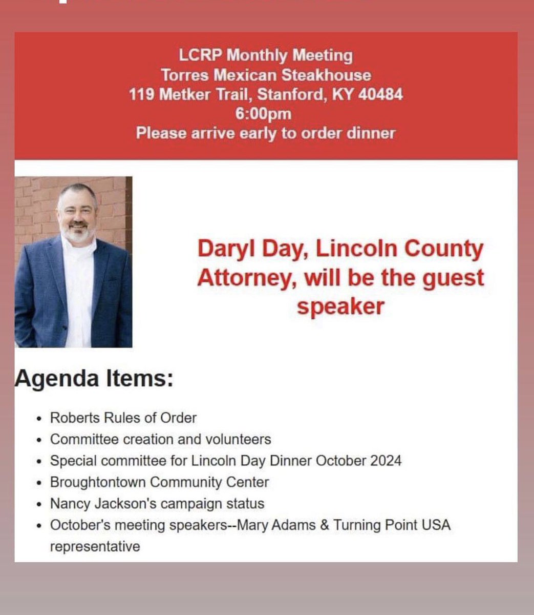 Join us tonight and help us grow our party in Lincoln County! @LincolnCntyReps