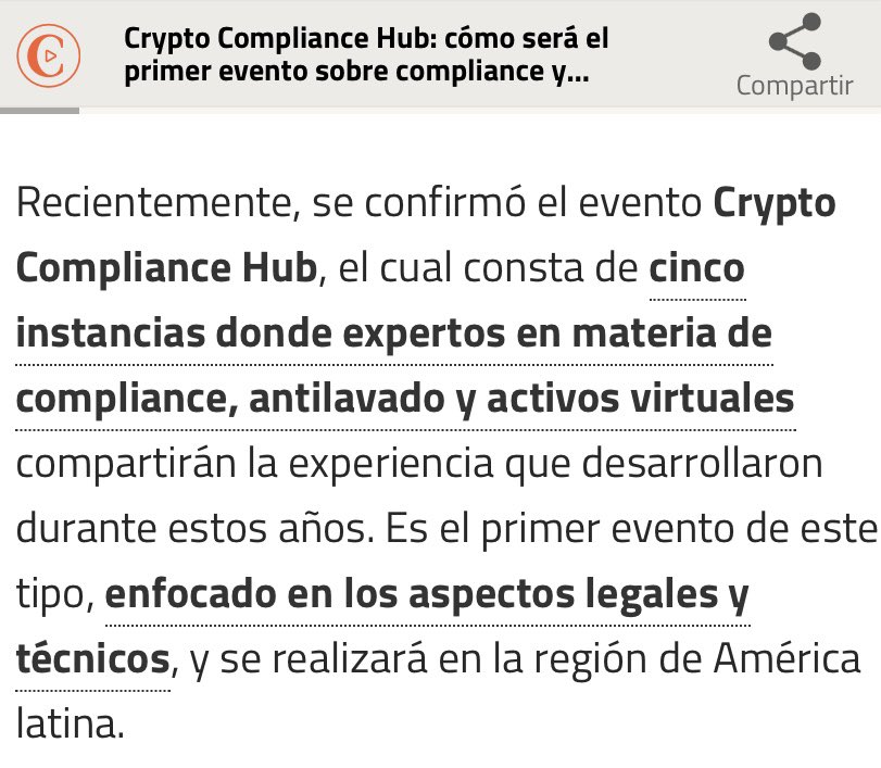 RiskHub_ai's tweet photo. 🔍📑Compartimos algunos fragmentos de la nota de @Cronistacom, sobre nuestro próximo evento Crypto Compliance Hub🙌

Comienza el miércoles 20 de septiembre. Para más info:
https://t.co/hCMASpZSK3 https://t.co/TB26PRNpyW