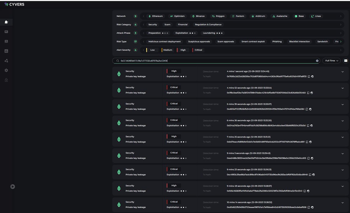 CyversAlerts's tweet photo. 🚨ALERT🚨Hey @coinexcom, Our AI powered 

system has detected multiple suspicious transactions 

with your #Ethereum hot wallet. It is being draining 

right now. You should stop all the withdraws and deposits right now

@tayvano_ @zachxbt 

More info will come 

Stay Vigilant! https://t.co/I6GON0An4v