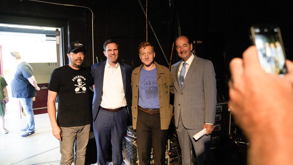 GovAndyBeshear's tweet photo. Yesterday was all about celebrating Eastern Kentucky and Appalachia, so it was fitting to have the talented @TTChilders in Ashland with us. We are committed to building a brighter future for this region, and through Tyler's work you can see just how important that goal is. https://t.co/8SerQgT8lD