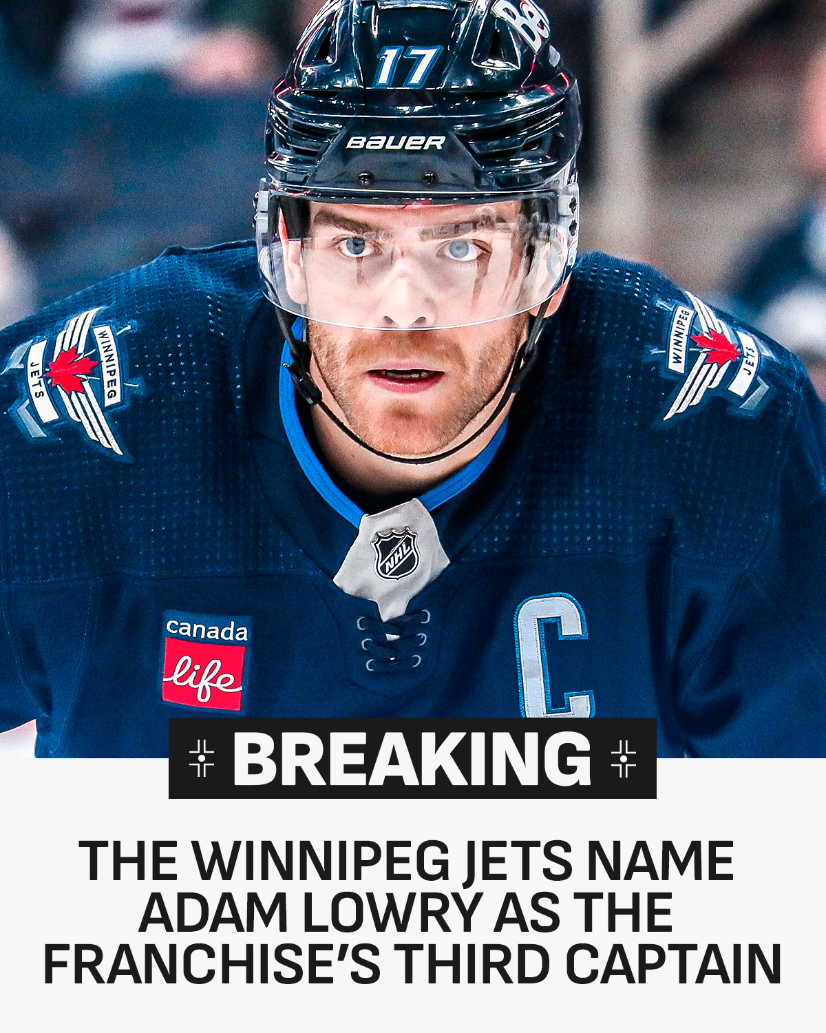 Adam Lowry named new captain of Winnipeg Jets