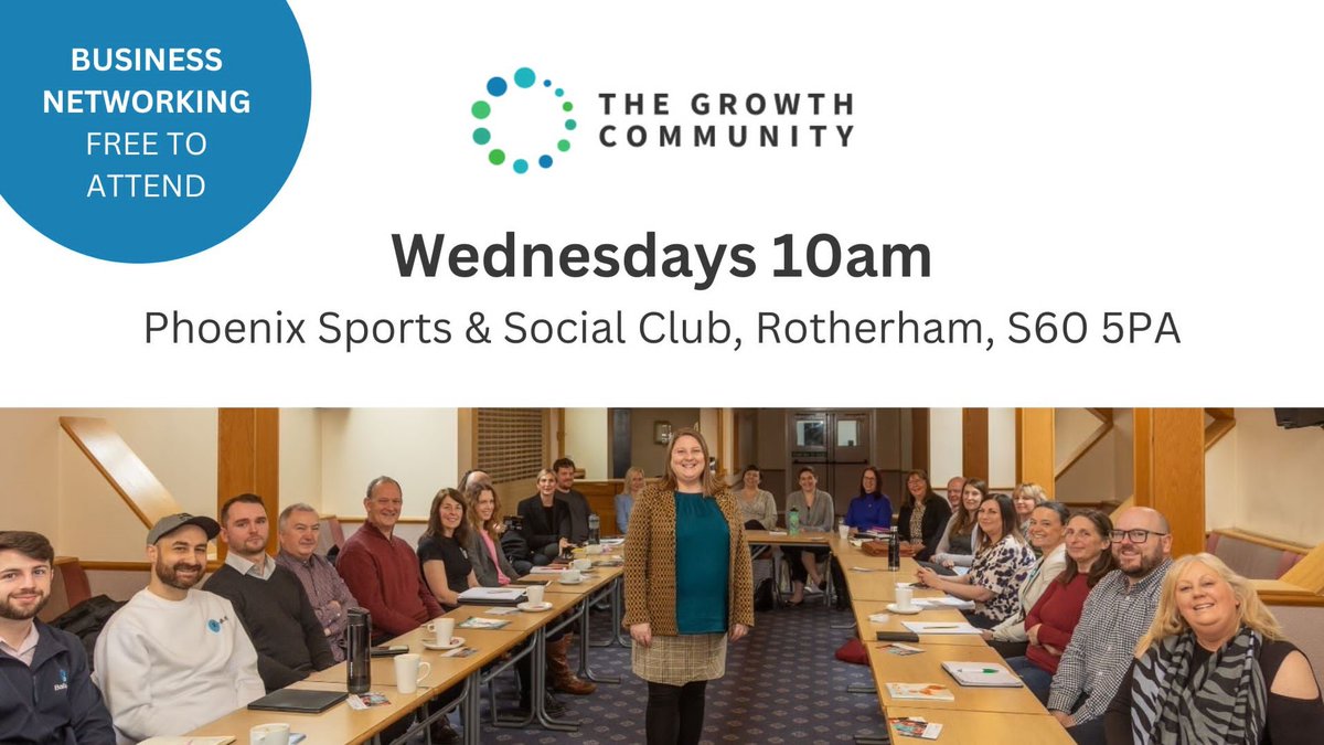 CCF_RachelNunn's tweet photo. Networking with The Growth Community #rotherham tomorrow morning 10am at the Phoenix Sports and Social Club.

Would be great to see you and its FREE as a guest. Just click the link below and you will be made to feel very welcome
https://t.co/lBxppfY411 https://t.co/JlRiegqzDe