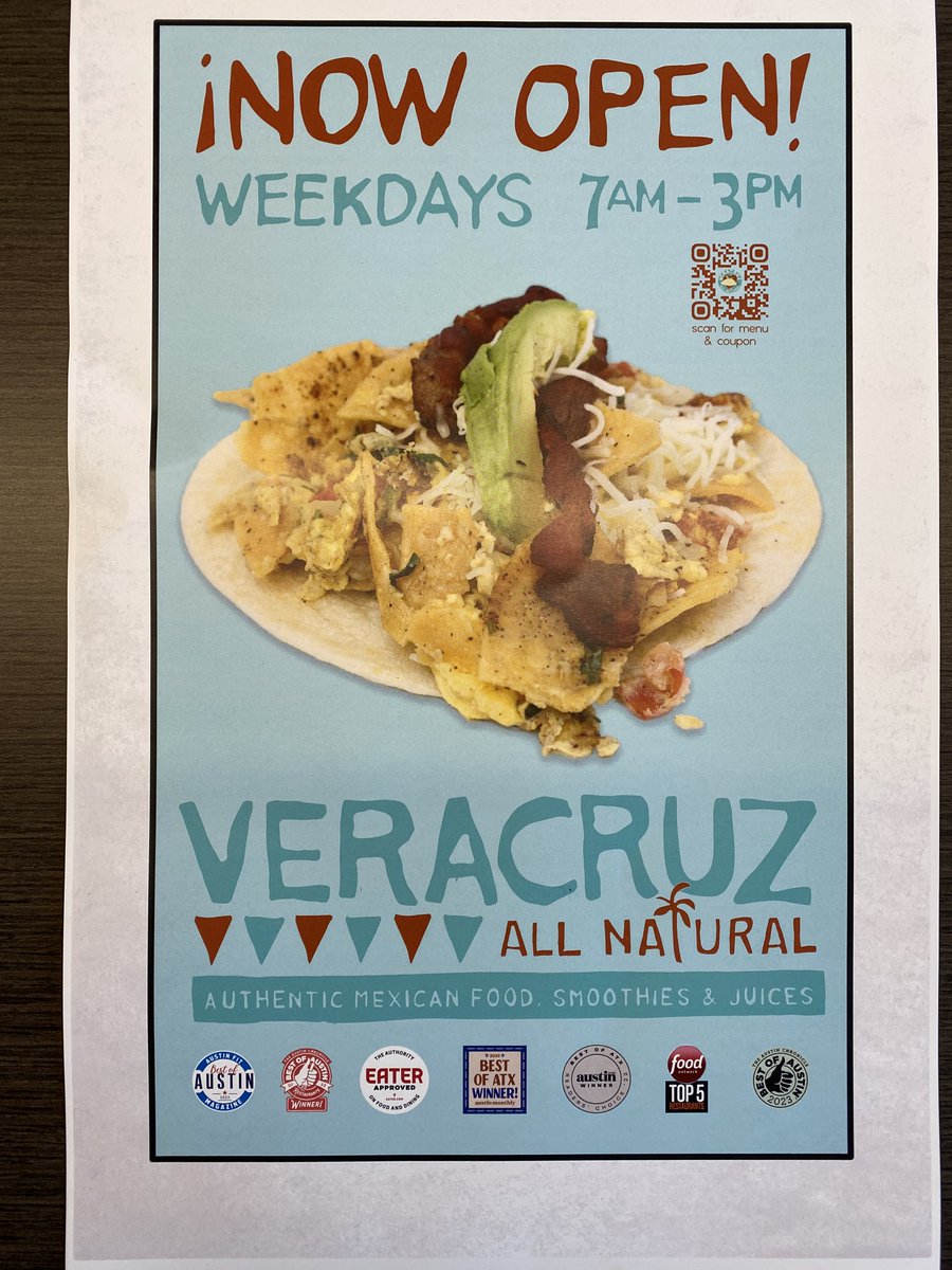 TravisCoCivilCt's tweet photo. Have you heard?? @veracruztacos now has a location at the CFCF! Now open 7a to 3p! https://t.co/uNmyfqDGpI