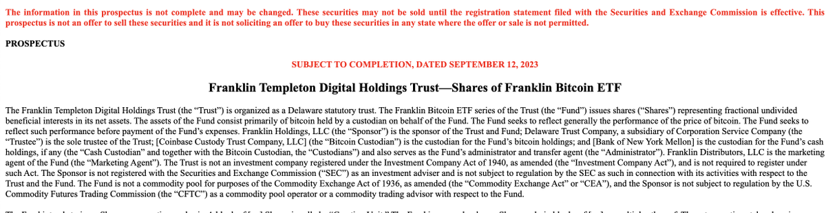 EricBalchunas's tweet photo. JUST IN: Franklin has filed for a spot bitcoin ETF    h/t @NateGeraci https://t.co/4KHSPjFkBC