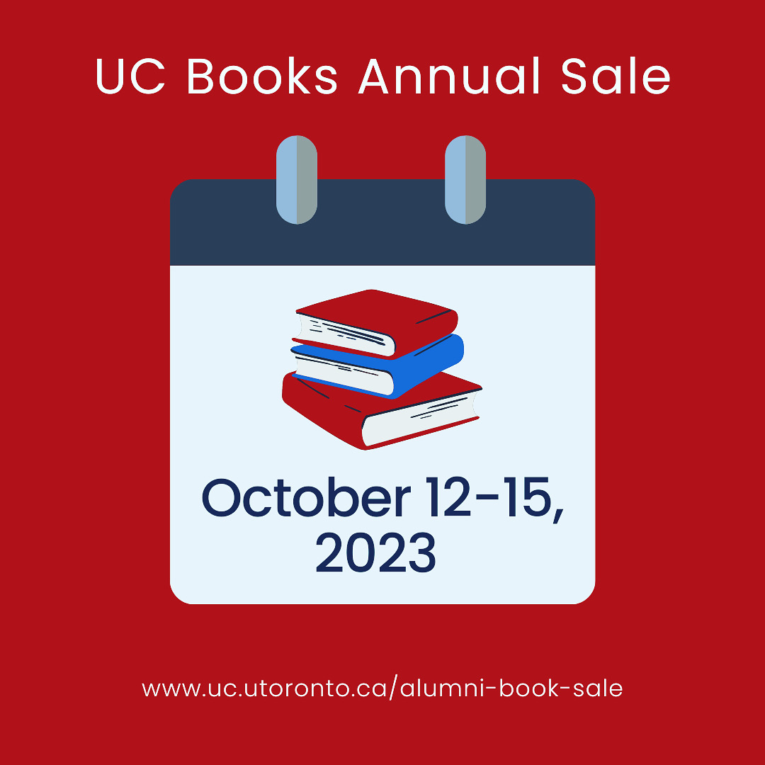 UCBookSale's tweet photo. Mark it in your calendars! The UC Book Sale is only one month from today!! Th Oct 12 - Sun Oct 15. $5 admission on Th only (students free with ID).Check out our website (link in bio) for more details and for volunteer opportunities @UCLibrary_UofT @uc_alumni https://t.co/3ZhI6QiU4Q