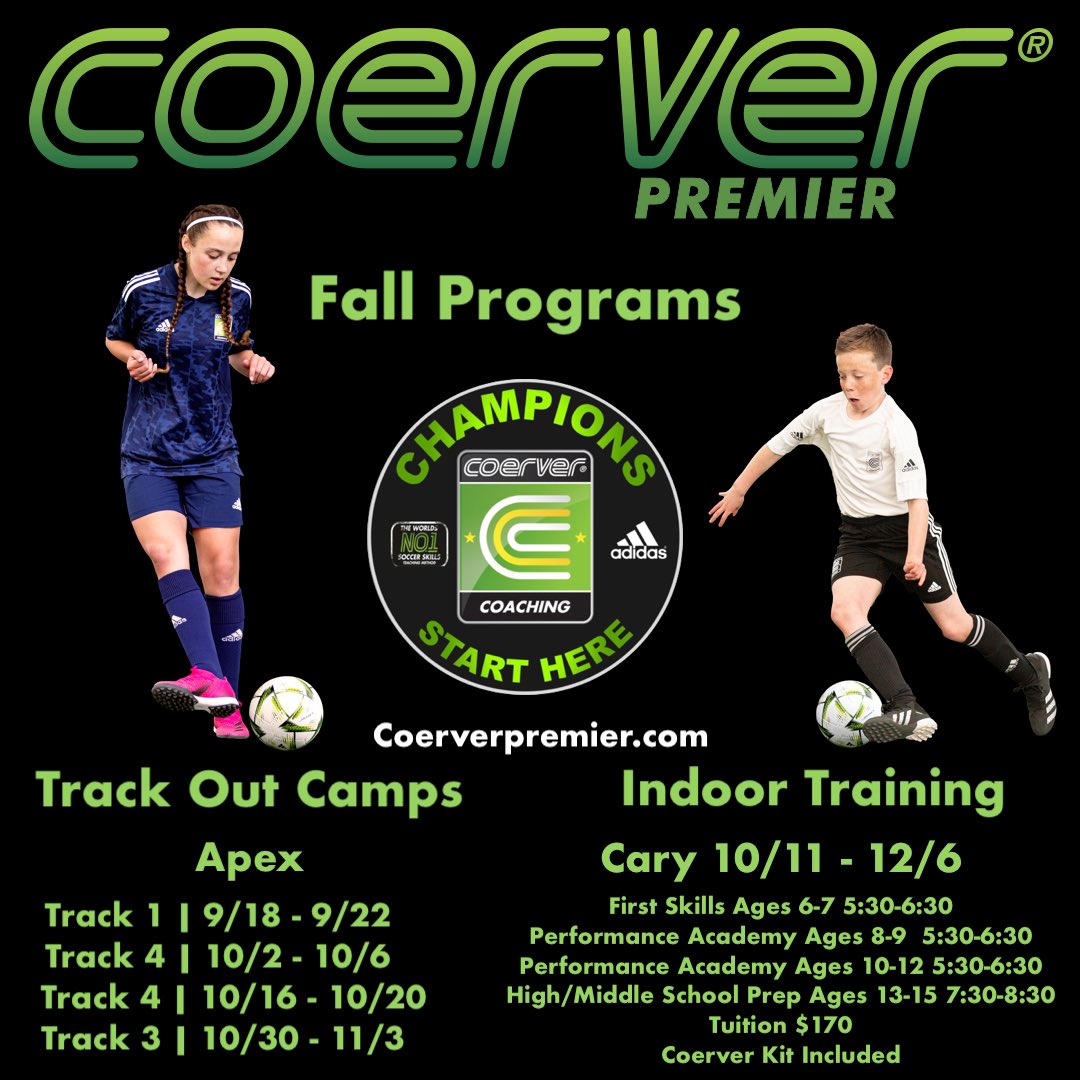 CoerverPremier's tweet image. Fall programs are here! Sharpen your skills with Coerver Premier. Details available at coerverpremier.com