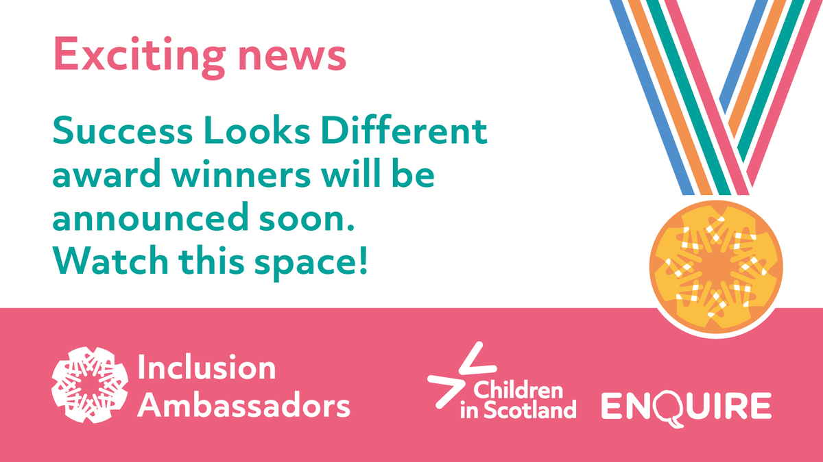 Exciting news is coming soon... We are really looking forward to announcing the winners of this year's Success Looks Different awards next week. #InclusionAmbassadors Watch this space!