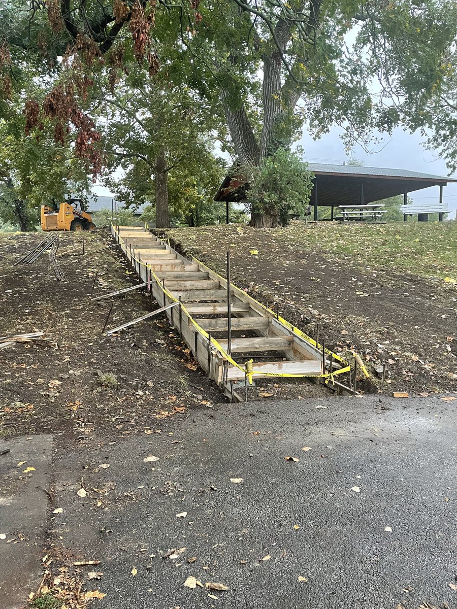 healthybbco's tweet photo. The enhancements at Third Street Park have begun! The image shows the concrete stairs starting to go in. It's all about increasing access to outdoor recreation and enhancing quality of life!

#hbcat #BCBSKSPathways #outdoorspace #parks #qualityoflife #MakeItEasier https://t.co/qO4S3kFbh1