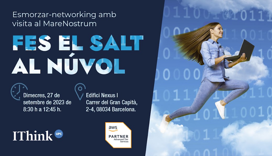 Think_UPC's tweet photo. T'agradaria migrar els teus serveis al núvol d'@awscloud, però no saps com fer el primer pas?

Acompanya’ns en aquest esdeveniment gratuït, que inclou una visita al #MareNostrum del @BSC_CNS, esmorzar i la presentació d'un cas pràctic de migració a #AWS.

https://t.co/yatnhMmywQ https://t.co/IXlOnOnOud