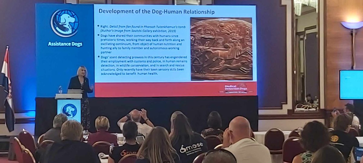 The wonderful Dr Claire Guest OBE from ADI member <a href="/MedDetectDogs/">Medical Detection Dogs</a> fascinating all of us with her presentation on What Dogs Want us to Know. #ADITogether #LifeChangers #assistancedogs