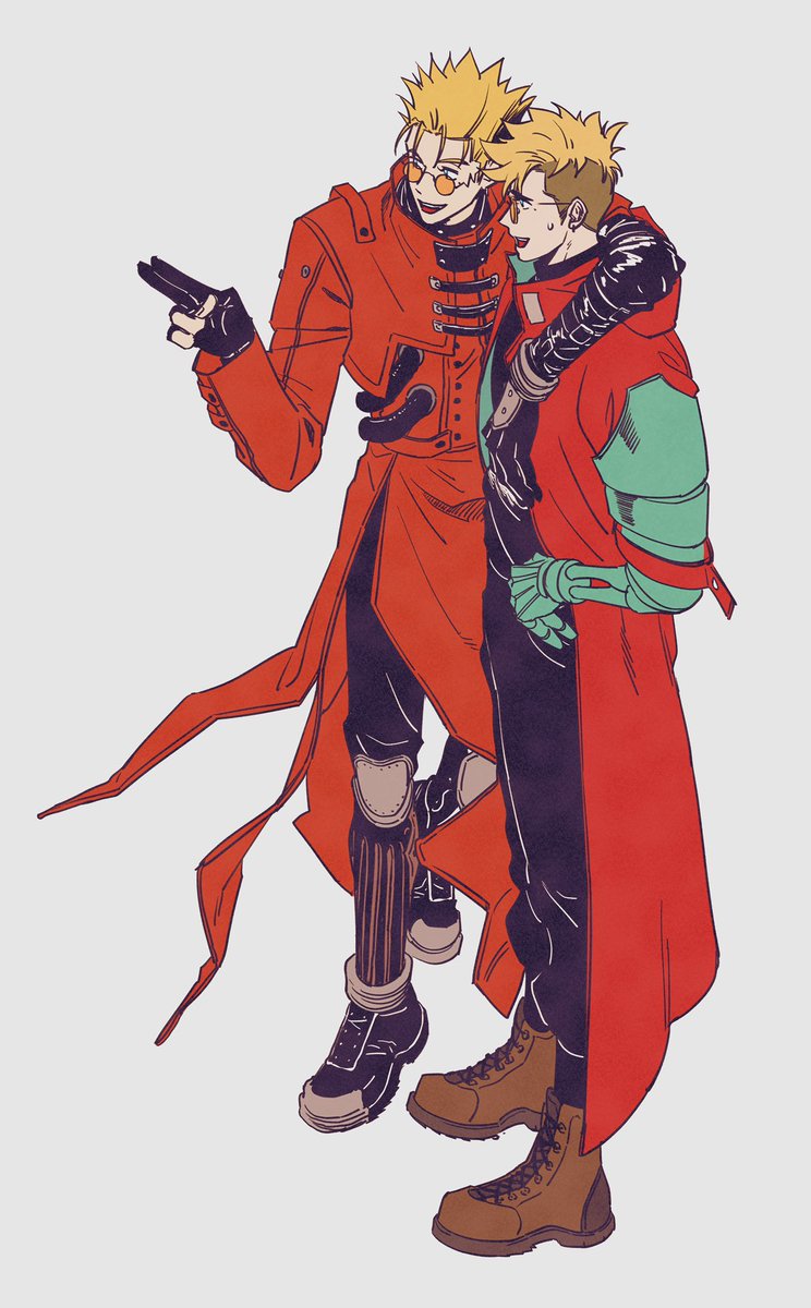 deliciousNDW's tweet photo. V &amp; v

 #TRIGUN https://t.co/HllKKp9R2s