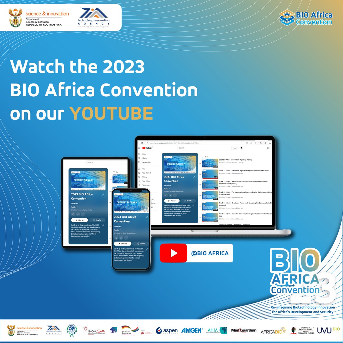 Couldn't make it in person, or stream it live? We got you covered!! Catch up on what took place at the 6th annual BIO Africa Convention on our YouTube page. Link to playlist - bit.ly/468C3MA #BAC23 #Re-ImaginingBiotechnologyInnovation