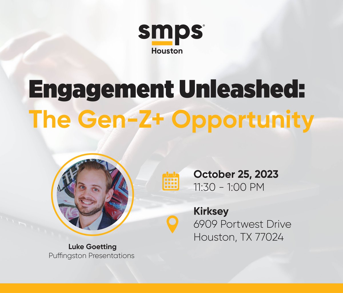 The Gen-Z + Millennial workforce is here – and immediately challenging conventional business with “Quiet Quitting” and “Great Resignation” trends. 

For more information and to register: bit.ly/3EbAJfH
#SMPSHouston