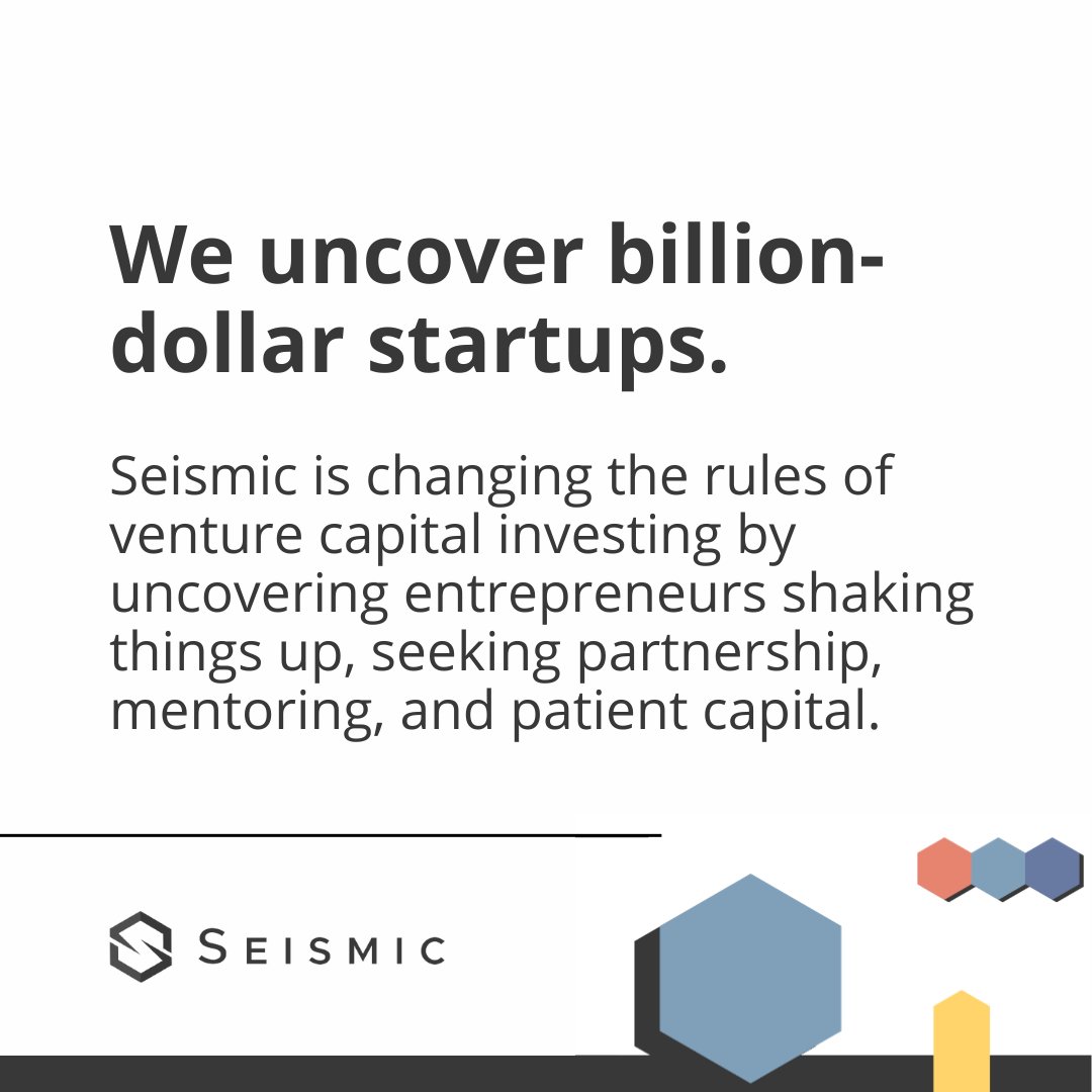 Recent PitchBook data shows 15% of #funding rounds completed in Q2 2023 were “down rounds”. Unlike the big #VC firms looking to quickly turn a profit, Seismic provides patient capital to nurture the companies we invest in. Learn more at SeismicCC.com