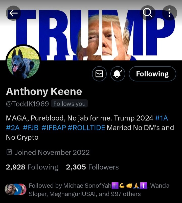 I have posted this a few times asking for y'all to help boost this Patriots account. None of y'all helped. I'm asking again. I always help others with their accounts. This patriot follows back, and he is my awesome husband! Please follow and repost. Thank you 😊 @ToddK1969
