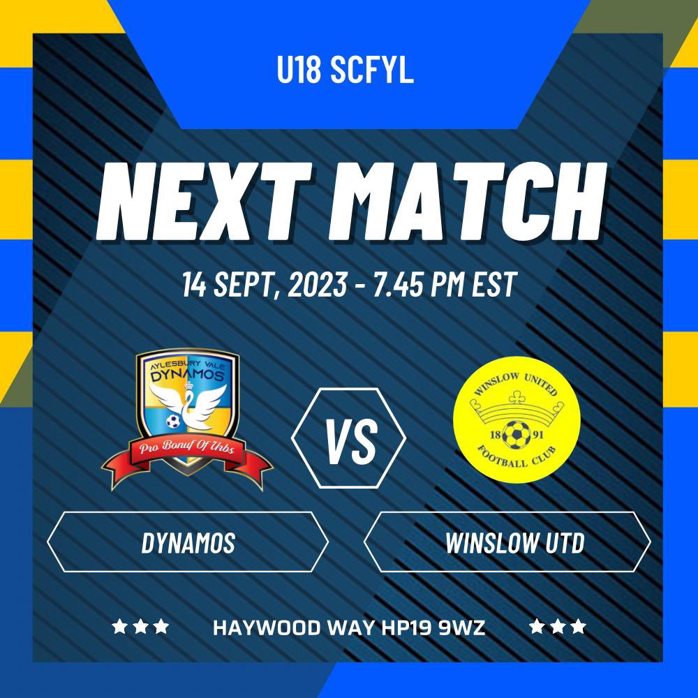 ValeDynamosU18s's tweet photo. 🚨NEXT UP🚨

📆 Thurs 14th Sept
🆚 @WinslowUtdFC U18
🏆 SCFYL 
🏟Haywood Way
⏱7.45 pm KO
🍔Lounge &amp; Tea Bar ✅
💶 £4/£2 - U16 FOC
Finally, the SCFYL season starts with what we know will be a tough test against Winslow Utd U18’s. All support is welcome, 
Let’s Go ! 🟡🔵⚽️ https://t.co/QyKC68O6YK