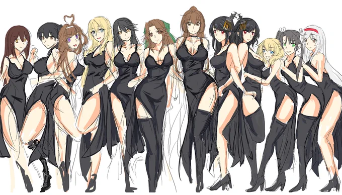 フォロー歴長い方はご存じだと思うのですが、自分キャラをずらっと並べるのが好きで定期的にこういうことやってますけど、やっぱ楽しいですわ。ちなみにこれが一番最初の集合絵(4年前)。下手なりに頑張ってるかな…。 描き直してみようかな。 