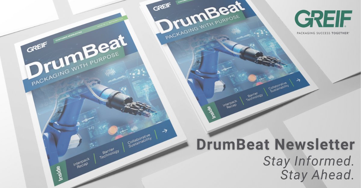 We're excited to bring you the second edition of our DrumBeat Newsletter! Check out the newest developments in our packaging today.

Stay informed, stay connected, and stay inspired with Greif! bit.ly/45JJLg8

#PackagingSuccessTogether #DrumBeat #packagingsolutions