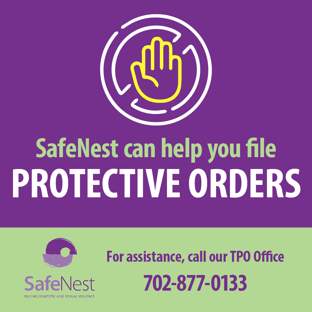 SafeNest offers assistance in applying for Temporary Protective Orders, whether you file in person or at SafeNest’s TPO office. For more info, contact us at 702-877-0133. #youmatter #strongertogether #lasvegas