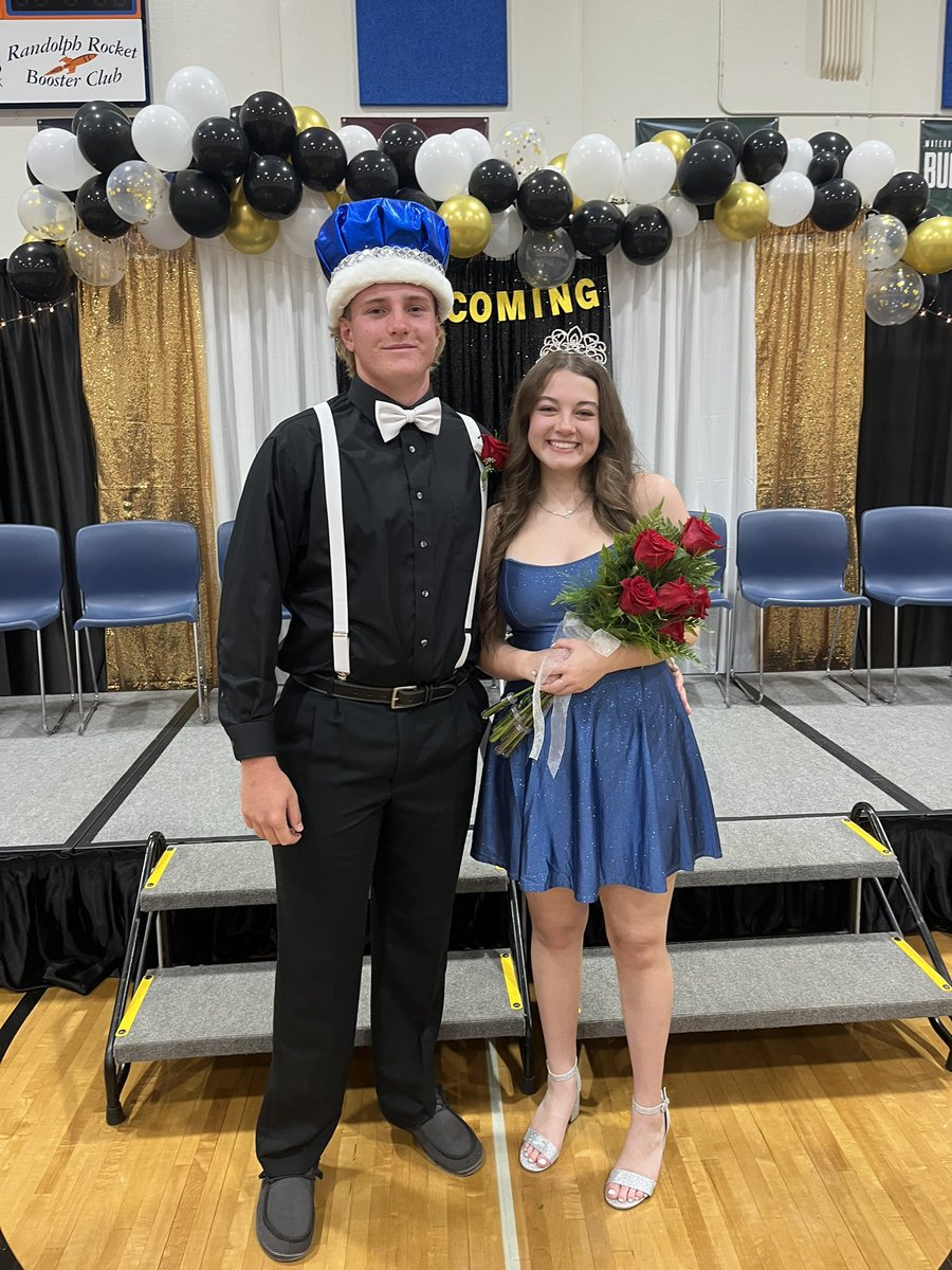 Here is this year’s homecoming, king and queen! Congratulations, Cami Thompson and Geoffrey Krueger.