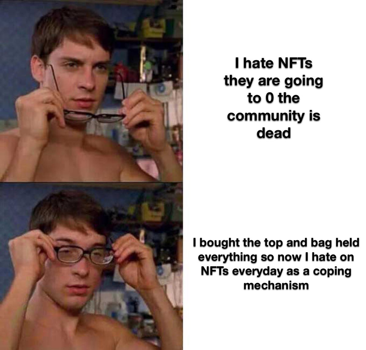 Gm to everyone except for the people who claim they hate NFTs but are still here  ☀️