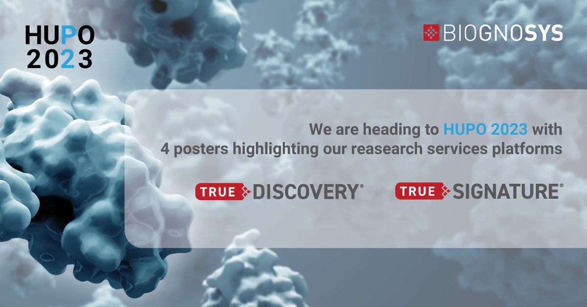 biognosys's tweet photo. We are excited to present 10 posters at #HUPO2023! 🎉 4 highlight research performed using our #TrueDiscovery and #TrueSignature platforms. The posters cover a range of topics, including immune-oncology and plasma studies. More: https://t.co/iMfM7jUhth https://t.co/Y6F1jPqQvd