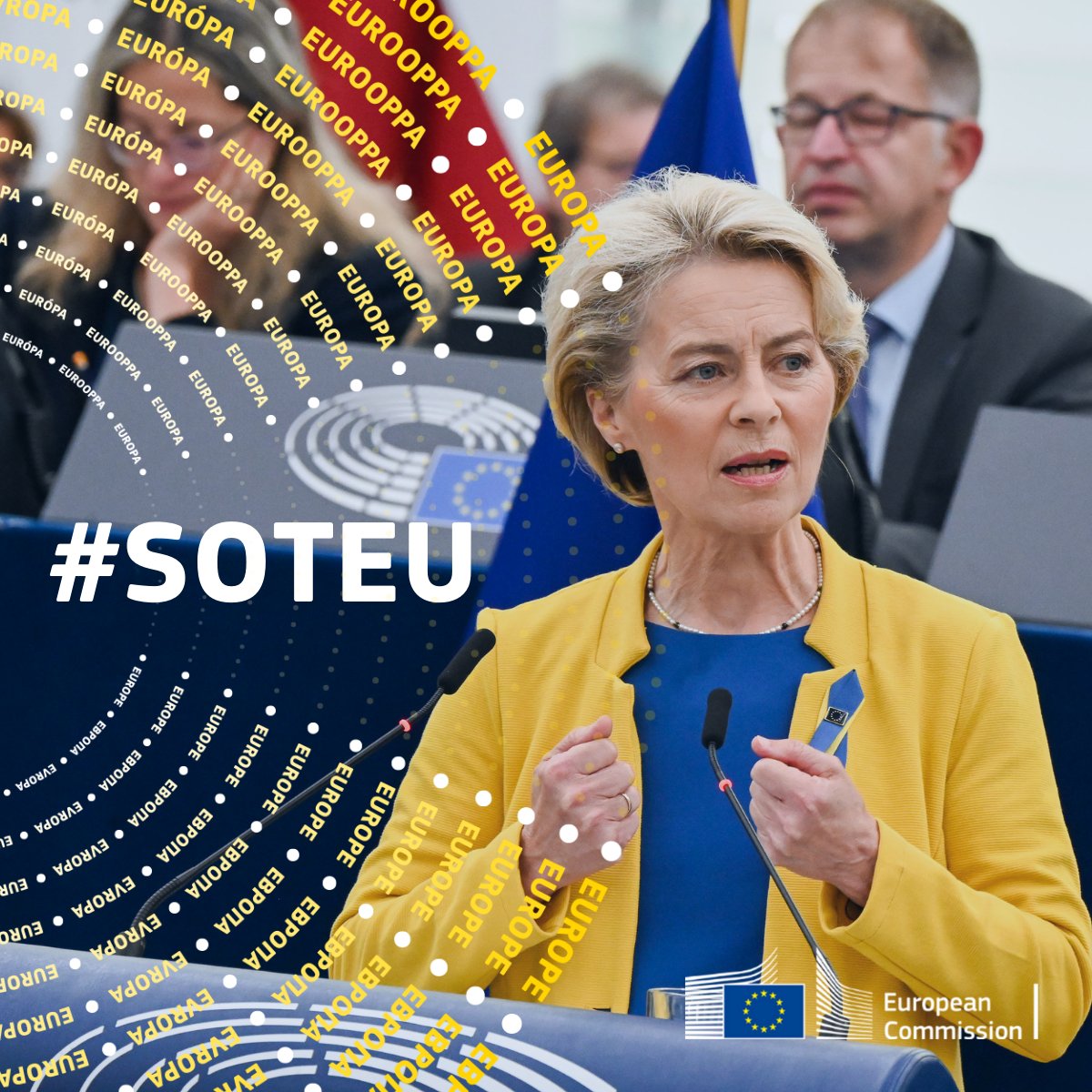 Digital EU ๐ช๐บ (@digitaleu) on Twitter photo ๐ช๐บ #SOTEU is today! ๐ช๐บ
President <a href="/vonderleyen/">Ursula von der Leyen</a> will present her vision for the coming year & the actions needed to achieve it during her fourth State of the Union speech.
๐Tune in at ๐ฌ๐ต:๐ฌ๐ฌ ๐๐ ๐๐๐ฆ๐ง ๐
๐บ state-of-the-union.ec.europa.eu/index_en ๐ช๐บ #SOTEU is today! ๐ช๐บ
President <a href="/vonderleyen/">Ursula von der Leyen</a> will present her vision for the coming year & the actions needed to achieve it during her fourth State of the Union speech.
๐Tune in at ๐ฌ๐ต:๐ฌ๐ฌ ๐๐ ๐๐๐ฆ๐ง ๐
๐บ state-of-the-union.ec.europa.eu/index_en