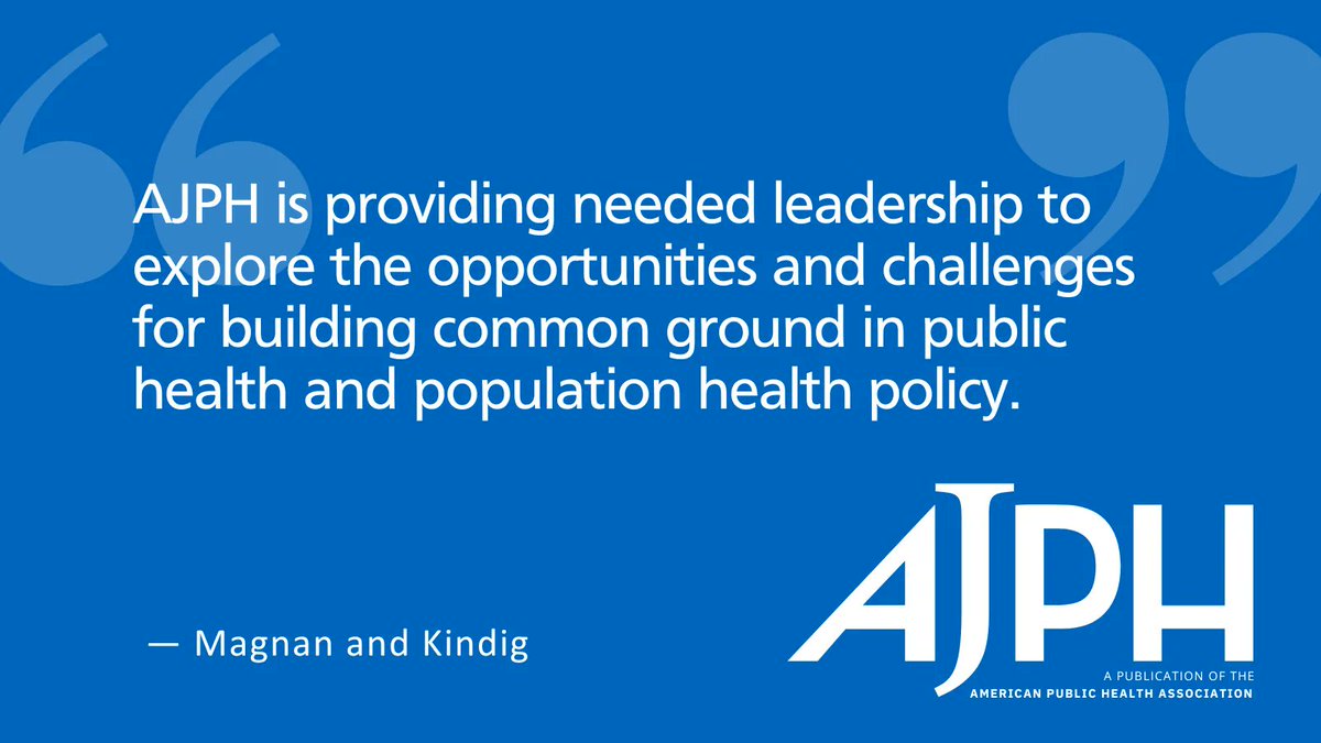 Magnan and Kindig (<a href="/PopHealth/">David Kindig</a>) ask us to "look for uncommon allies" in order to build common ground in public health.

Read their list of 12 principles for building common ground in the field here: buff.ly/3EvPI4x