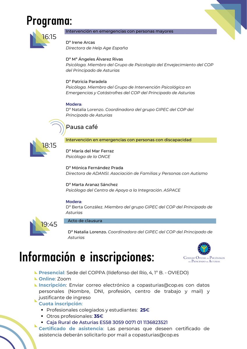 El próximo 7 de octubre celebraremos la VII Jornada de Psicología de Emergencias y Catástrofes, en esta ocasión dedicada a la “Comunicación en Emergencias con Colectivos Vulnerables”. ¡No dudes en inscribirte! 
#psicologia #emergencias #psicologiadeemergencias