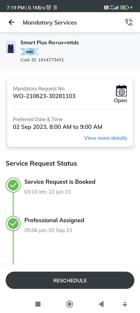 Mic_PR's tweet image. Is cheaters at work at  @EurekaForbes 

Requested twice for service on 22 June 2023 &amp;amp; 2nd sep2023, on both occasion despite AMC no body came &amp;amp; attended the request. 
please compensate.
What is the use of 2 year amc payment 
See the status. @CNBCnow @jagograhakjago @ConsumrConxion