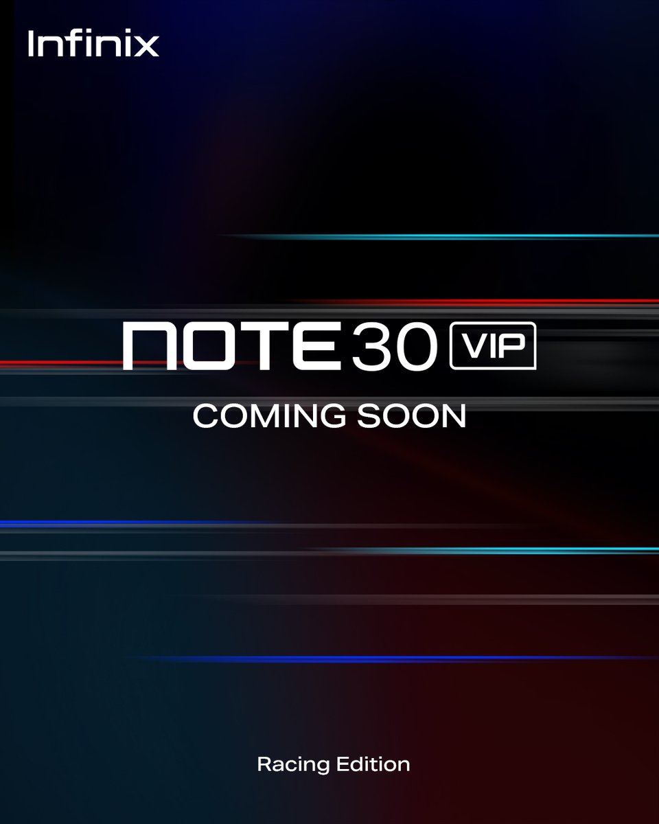 Infinix_Mobile's tweet image. Are you ready to push the limits? 😎
#Infinix #InfinixNOTE30VIP #RacingEdition #ComingSoon