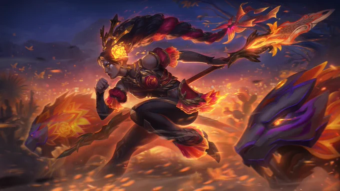 Abrazad la calidez de la vida y la muerte  Qiyana la Ilusión Nidalee la Ilusión Gnar la Ilusión 