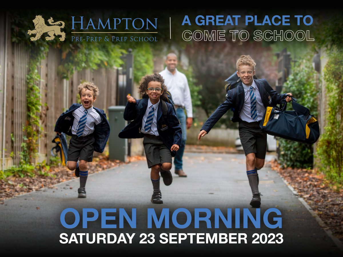 Come along and meet our wonderful teachers and pupils and see all that Hampton Pre-Prep &amp; Prep has to offer 🟡🔵🦁

OPEN MORNING  
Saturday 23 September
hamptonprep.org.uk/admissions/vis…