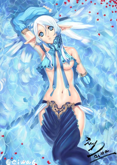 今日も暑かったですね。
昔、水をテーマに描いた絵です。 