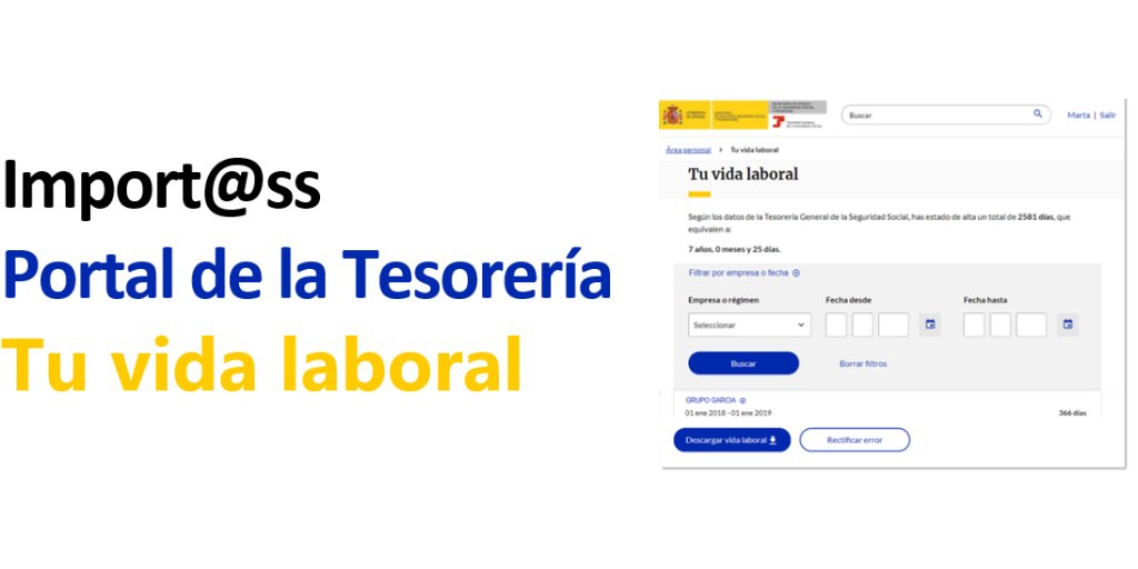 📝 La Tesorería General de la Seguridad Social facilita tu informe de #VidaLaboral sin desplazarte.

✅ Accede a #Importass de forma gratuita.

👉 bit.ly/3dxtEtD