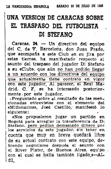 Alfredodireal's tweet photo. @menottismo_ @inakibustos El Barca llega a un acuerdo con River, pero no con Millonarios. https://t.co/fwXOZ6aZeU