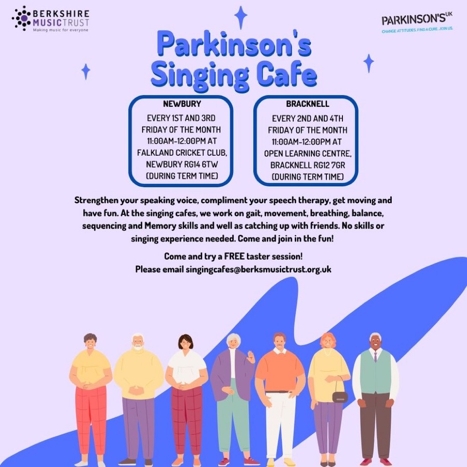 BimbiShaw's tweet photo. Do you live in @BracknellForest or @WestBerkshire and live with #Parkinsons?  Join our Singing Cafe designed especially for you.  No experience needed. https://t.co/Rv6llz4IxQ