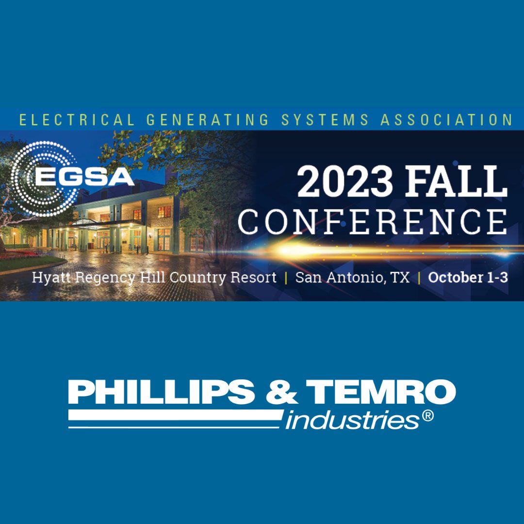 The Electrical Generating Systems Association (EGSA) fall meeting is back in San Antonio, Texas! We look forward to seeing all our industry friends and discussing engine and battery warming for your generators.

#phillipsandtemro #EGSA #PowerGeneration