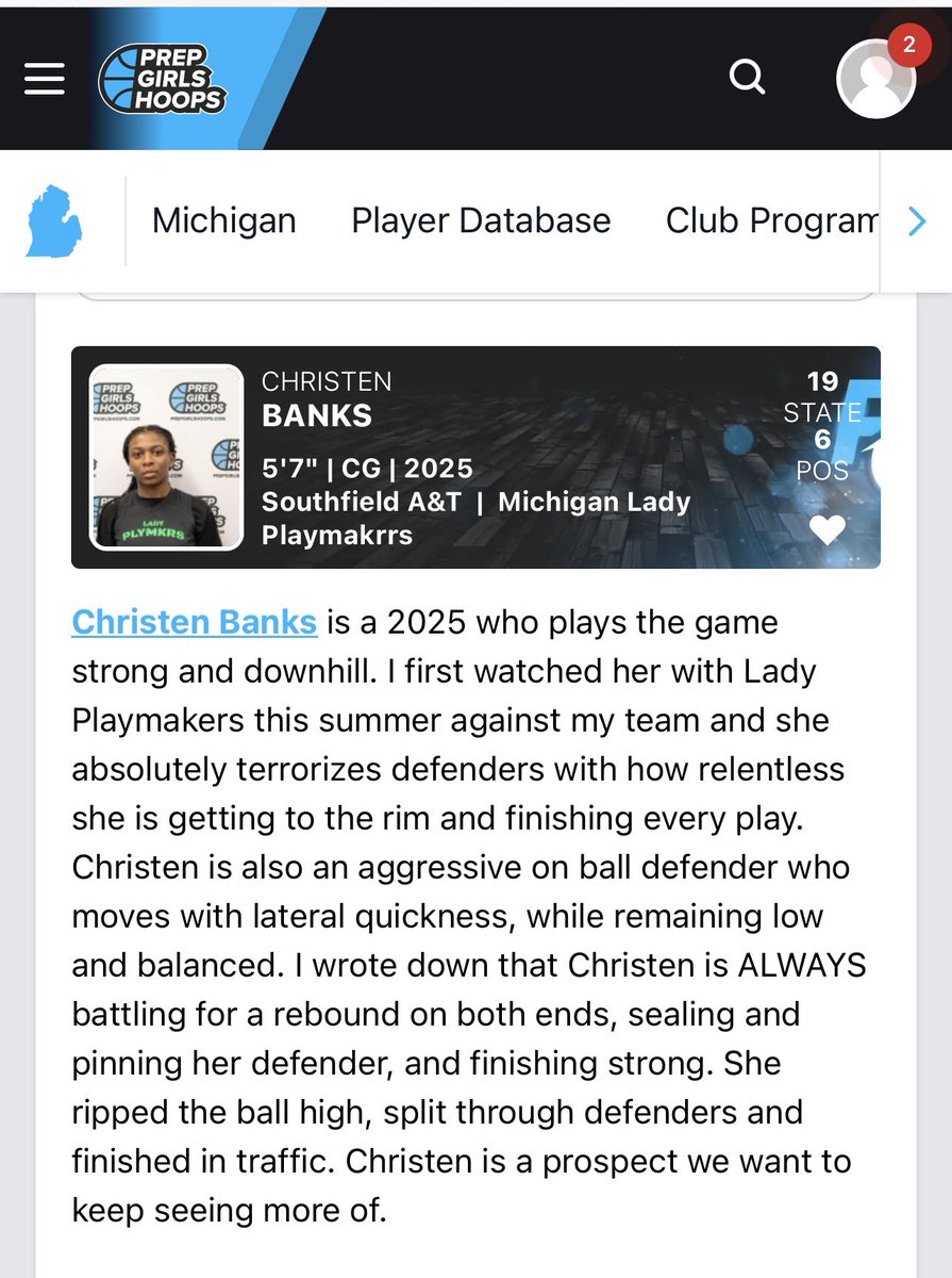 ChristenBanks07's tweet photo. Thanks @CoachEvanBell for the write up!! I had a great time at U of M Dearborn on Sunday!! Thanks to all the coaches. @PGHMichigan @PGHIndiana @CoachQuet @Coach_Lys @coachbrooke24 https://t.co/9GaEfR0X1Z
