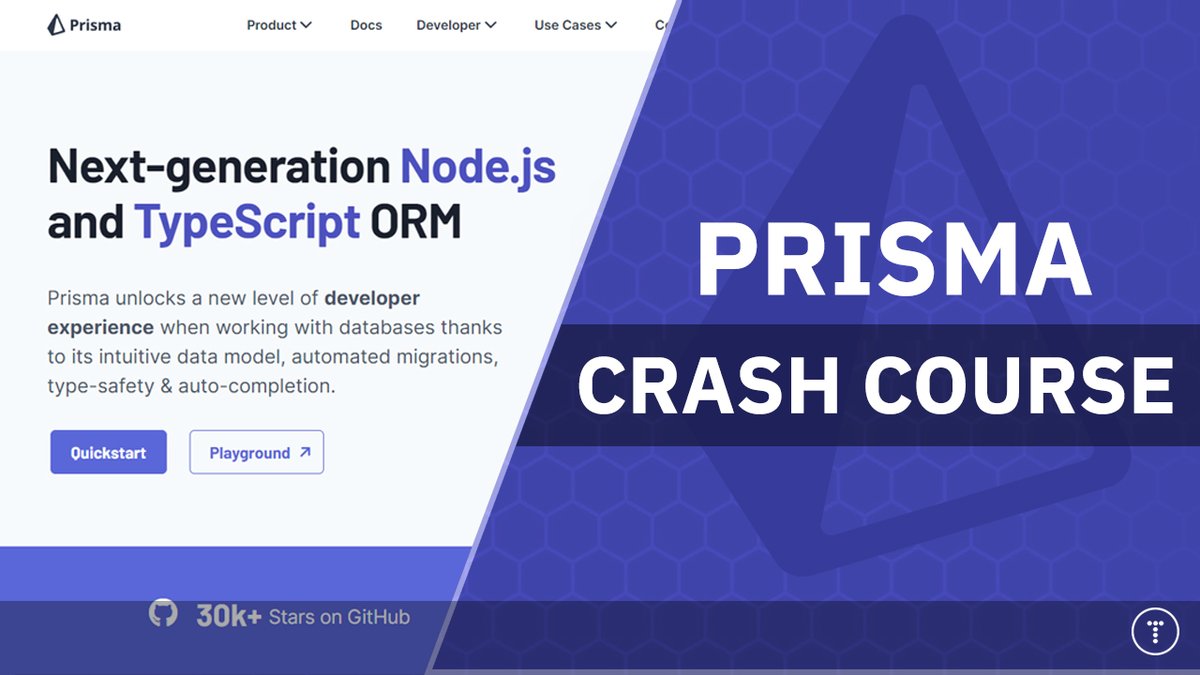 traversymedia's tweet photo. I just released a @prisma Crash Course. I love tools that make things easier and Prisma really simplifies integrating and interacting with databases.

https://t.co/xGj0SoHGMN https://t.co/cvpS1i5Eix