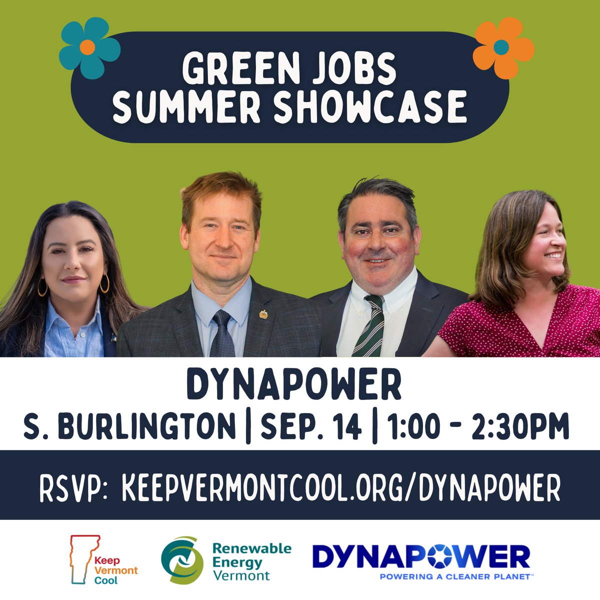 KeepVermontCool's tweet image. South Burlington! Spend your Thursday lunch hour with some local community members and legislators! Take a tour of @DynapowerEnergy, then connect with @VPIRG, @RE_Vermont, Sen. Chittenden, Rep. @EmilieKrasnow, Rep. Hyman, and tentatively Rep. Nugent! RSVP: keepvermontcool.org/dynapower