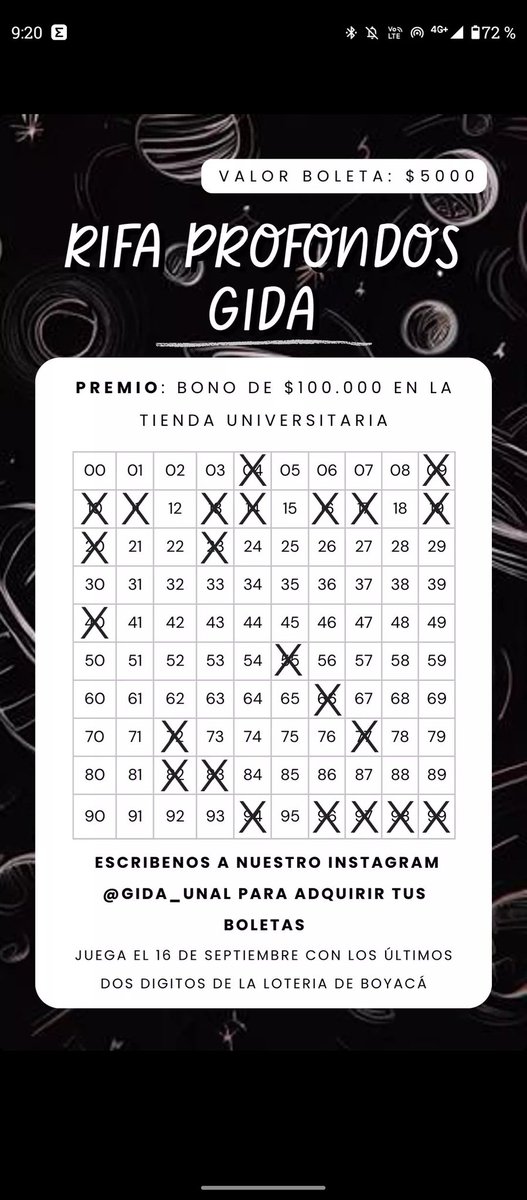 No te quedes por fuera de nuestra rifa🚀🚀

Juega este viernes con la lotería de Boyacá 👨‍🚀👩‍🚀